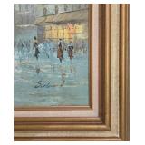 LL-BR2 - Mid-Century Impressionist Paris Street Scene Oil Painting, Signed S. Edward