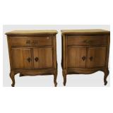 LL-BR1 - Pair of Vintage French Provincial Style Nightstands