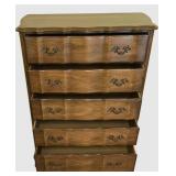 LL-BR1 - Vintage French Provincial Serpentine Chest of Drawers