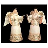 LL-FR - Jim Shore Heartwood Creek 'Let the Carols Play' Angels (Lot of 2)