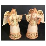 LL-FR - Jim Shore Heartwood Creek 'Let the Carols Play' Angels (Lot of 2)