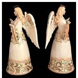 LL-FR - Jim Shore Heartwood Creek 'Let the Carols Play' Angels (Lot of 2)