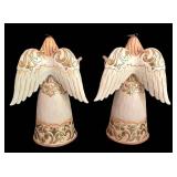 LL-FR - Jim Shore Heartwood Creek 'Let the Carols Play' Angels (Lot of 2)