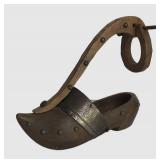 LL-BR1 - Vintage Dutch Style Wood & Brass Wine Bottle Holder
