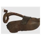 LL-BR1 - Vintage Dutch Style Wood & Brass Wine Bottle Holder