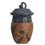 LL-BR1 - Handmade Pottery Vase & Lidded Crock (Lot of 2)