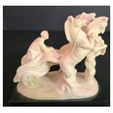LL-FR - Vintage Gino Ruggeri Horse Chariot Sculpture