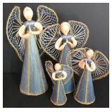 LL-ST - Hand Crafted Angel Figurines (Lot of 4)