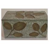 LL-ST - Bachman's Leaf Dish Resin Box & Pottery Vase Mixed Lot