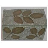 LL-ST - Bachman's Leaf Dish Resin Box & Pottery Vase Mixed Lot
