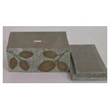 LL-ST - Bachman's Leaf Dish Resin Box & Pottery Vase Mixed Lot