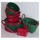 LL-ST - Holiday Basket Planter Mixed Lot With Metal Mailbox