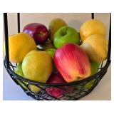 LL-FR - Two Tiered Metal Fruit Basket With Faux Fruit