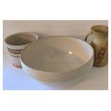 LL-FR - Red Wing Bowl, Bachman's Planter & Pitcher Pottery Mixed Lot