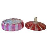 K - Vintage Anchor Hocking Old Cafe Covered Candy Dish