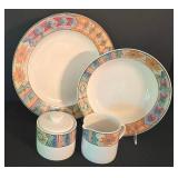 K - Sakura Sue Zipkin Moccasin 4 Piece Stoneware Serve Set