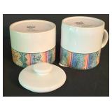 K - Sakura Sue Zipkin Moccasin 4 Piece Stoneware Serve Set