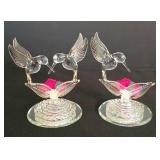 K - Glass Baron Hummingbird Rose Vine, Hummingbirds in Love & Vanity Tray Mixed Lot