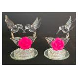 K - Glass Baron Hummingbird Rose Vine, Hummingbirds in Love & Vanity Tray Mixed Lot