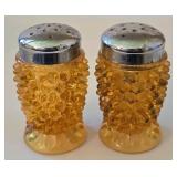 K - Vintage Amber Glass Pitchers, Carafe, Sugar & Creamer, Salt & Pepper Shakers Mixed Lot