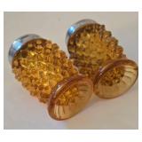 K - Vintage Amber Glass Pitchers, Carafe, Sugar & Creamer, Salt & Pepper Shakers Mixed Lot