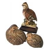 K - Ceramic Bird Figurine Trio UCG Marked
