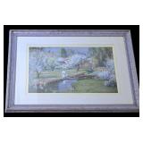 K - Vintage Lady With Parasol Framed Print