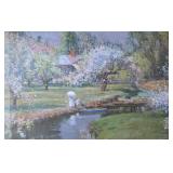 K - Vintage Lady With Parasol Framed Print