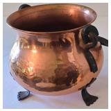 K - Copper Decor Pedestal Bowl, Kettle & Clock Mixed Lot