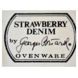 K - Vintage Georges Briard Strawberry Denim Casserole Mixed Lot