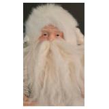 LL-ST - Christmas Decor Lighted Tinsel Tree Nutcracker Pair & Santa Topper (Lot of 3)