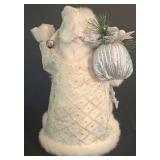 LL-ST - Christmas Decor Lighted Tinsel Tree Nutcracker Pair & Santa Topper (Lot of 3)