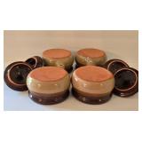 K - Bean Crock & Soup Mugs McCoy Pottery (Lot of 5)