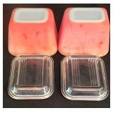 K - Vintage Kitchen Collectibles Mixed Lot Pyrex Refrigerator Dishes Anchor Hocking Carafe