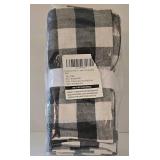 K - Dinner Napkins - Life by Cotton Gingham Check Plaid Black White (Lot of 24)