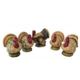 K - Thanksgiving Turkey Decor & Salt & Pepper Shakers Mixed Lot 14 Pieces