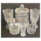 K - Crystal Canister Set, Candleholders, Vase & Tumbler Mixed Lot