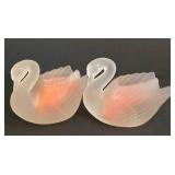 K - Swan Trinket Dish & Candle Holder Set Lenox Rose (4 Pieces)