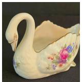 K - Swan Trinket Dish & Candle Holder Set Lenox Rose (4 Pieces)