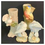 K - Vintage Bird Vases Lefton Otagiri & Slovakian Mixed Lot
