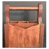 K - Mixed Wall Decor & Wood Basket Shadow Box, Punched Tin Art & Basket Caddy