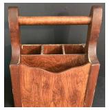 K - Mixed Wall Decor & Wood Basket Shadow Box, Punched Tin Art & Basket Caddy