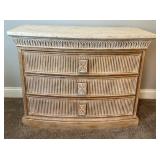 Carved Wood Marble Top Dresser