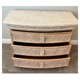 Carved Wood Marble Top Dresser