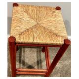 Framed Kitchen Print, Woven Top Stool and Lamp