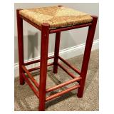 Framed Kitchen Print, Woven Top Stool and Lamp