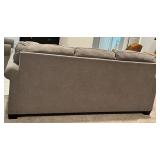 Ashley 3-Cushion Gray Sofa With Nailhead Trim - Matches Lot 21