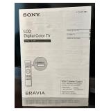 Sony 40" LCD TV With Remote & Manual