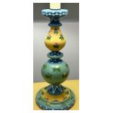 Whimsical Yellow Accent Table With Floral Lamp