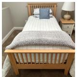 Nadeau Maple Twin Bed Frame With Serta Perfect Sleeper Mattress & Bedding